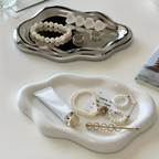 Elegant White Ceramic Jewelry Tray — product view 1