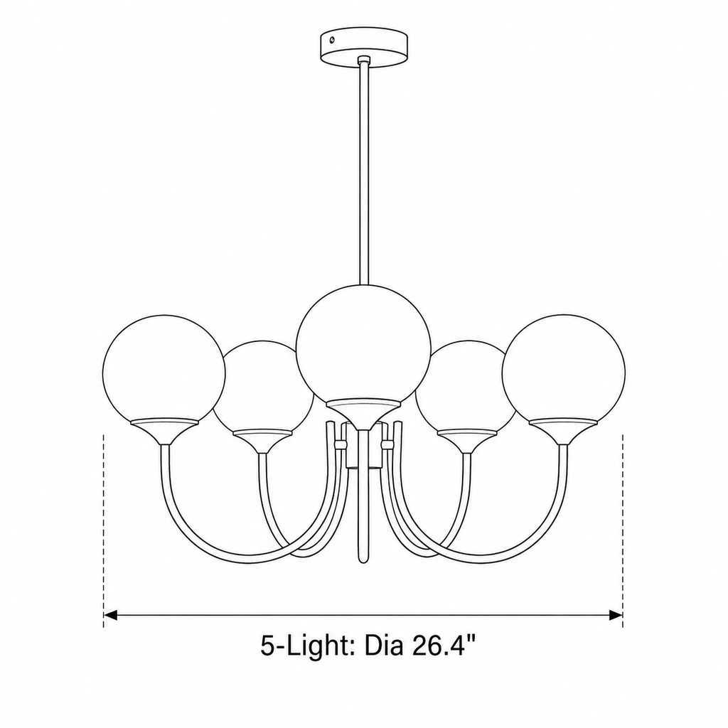 Modern Glass Globe Chandelier — product view 31