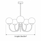 Modern Glass Globe Chandelier — product view 31
