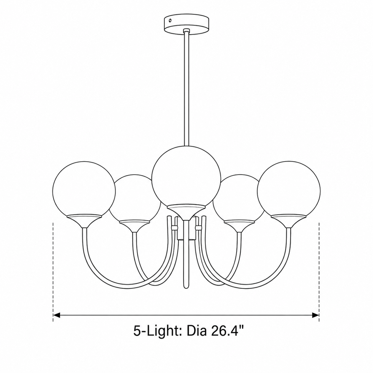 Modern Glass Globe Chandelier — product view 31