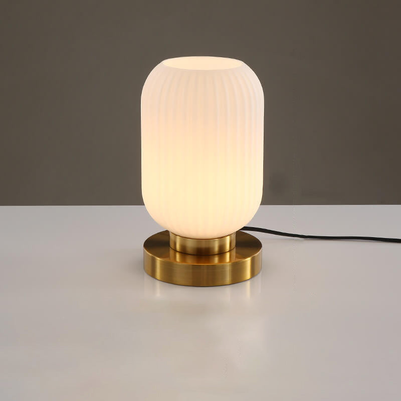 Modern Ribbed Glass Table Lamp — product view 2