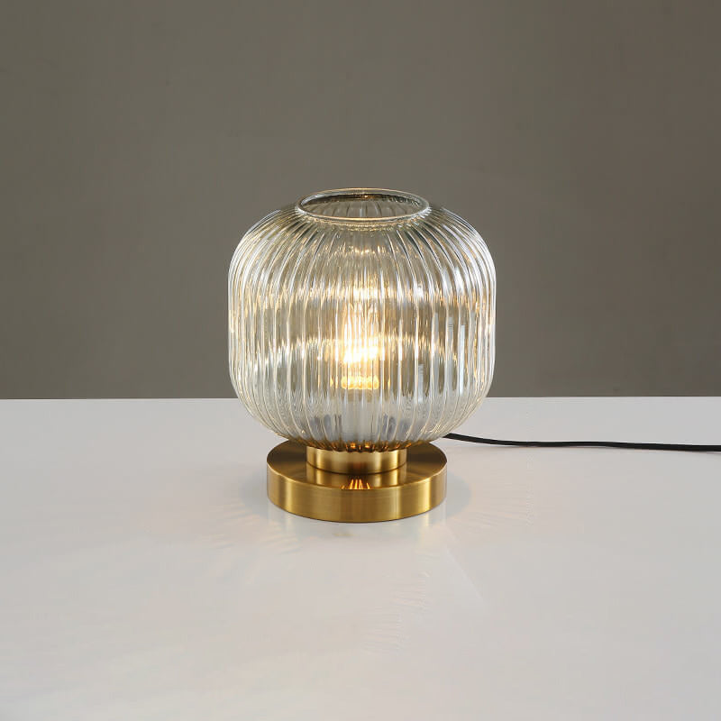 Modern Ribbed Glass Table Lamp — product view 4