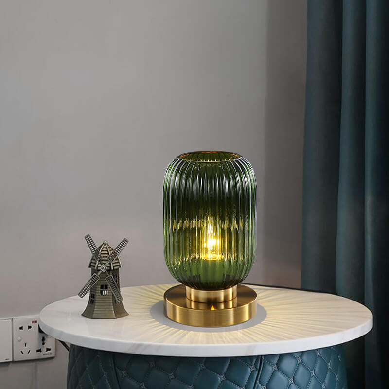 Modern Ribbed Glass Table Lamp — product view 6