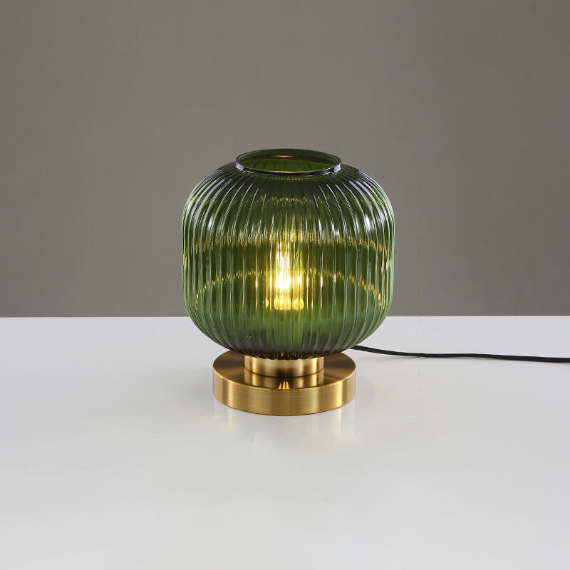 Modern Ribbed Glass Table Lamp — product view 7