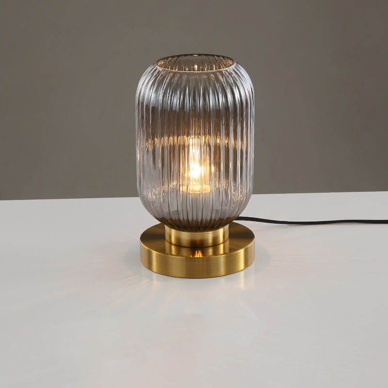 Modern Ribbed Glass Table Lamp — product view 8