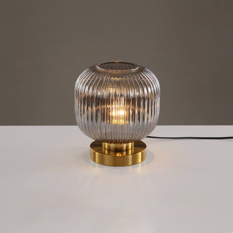 Modern Ribbed Glass Table Lamp — product view 9