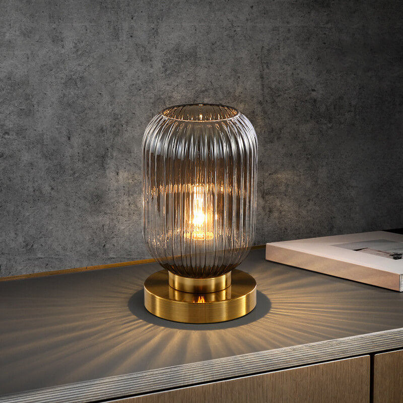 Modern Ribbed Glass Table Lamp — product view 10