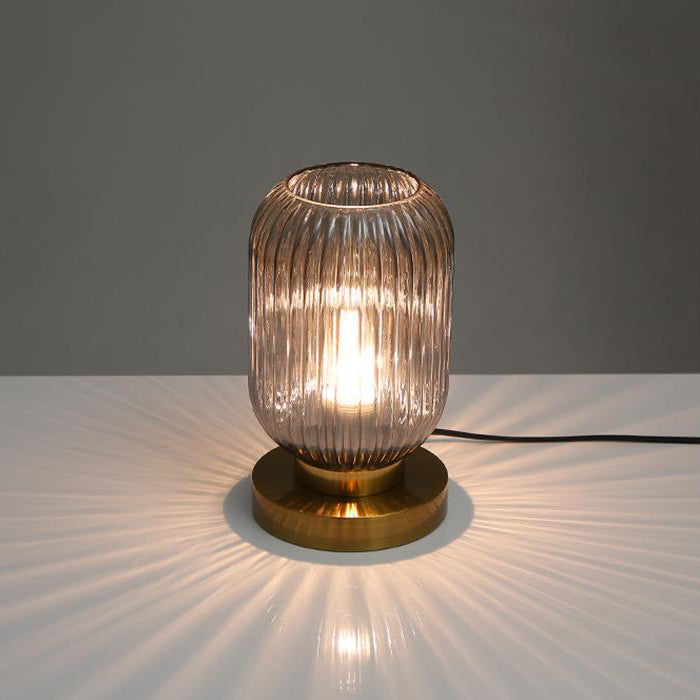 Modern Ribbed Glass Table Lamp — product view 13