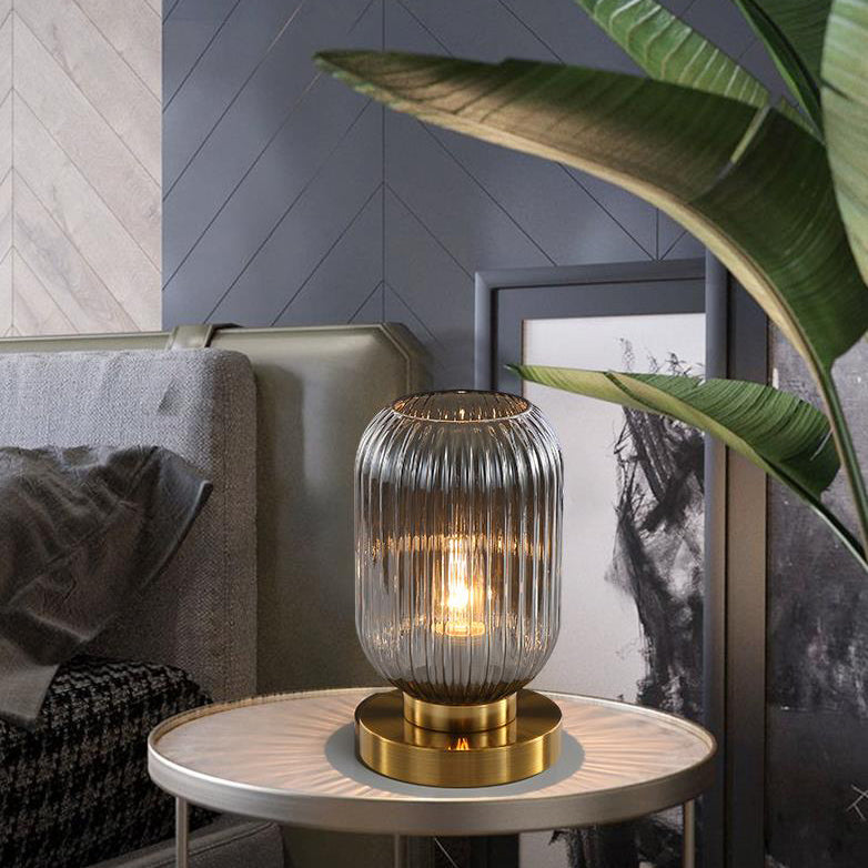 Modern Ribbed Glass Table Lamp — product view 14