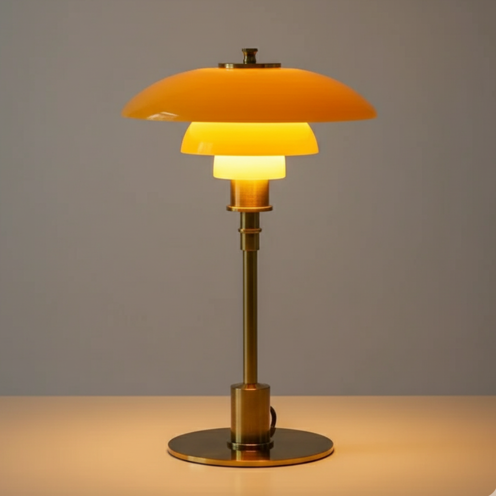 Scandinavian Glass Table Lamp with Minimalist LED Lighting — product view 1