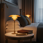 Scandinavian Glass Table Lamp with Minimalist LED Lighting — product view 5