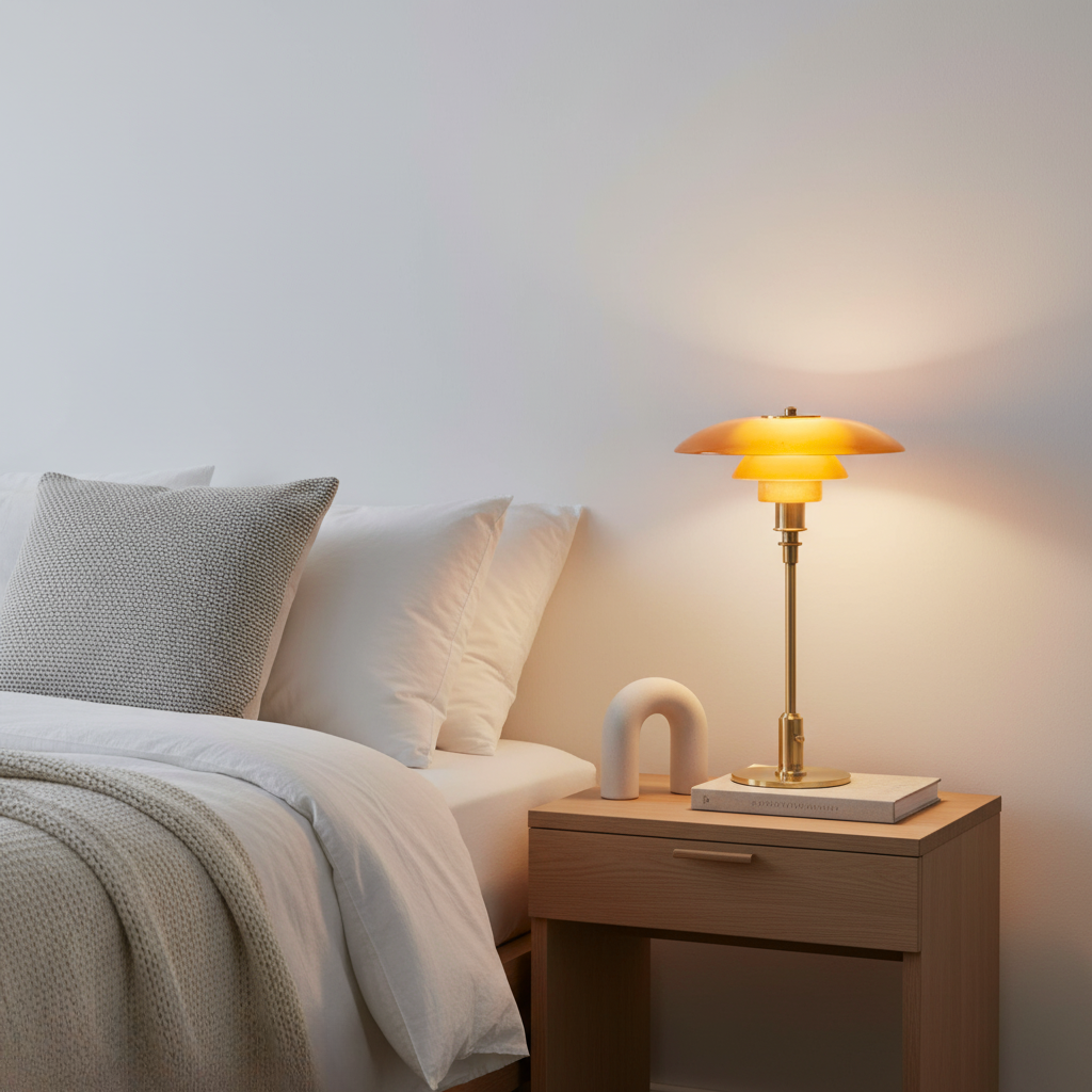 Scandinavian Glass Table Lamp with Minimalist LED Lighting — product view 13