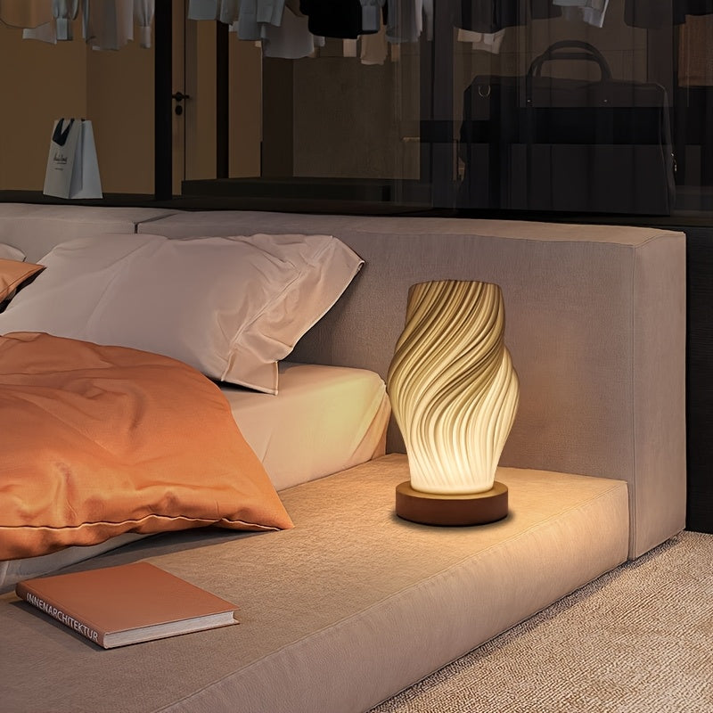 Wooden USB Table Lamp with Adjustable Brightness — product view 3