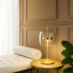 Stained Glass Table Lamp Gold Iron Base — product view 4