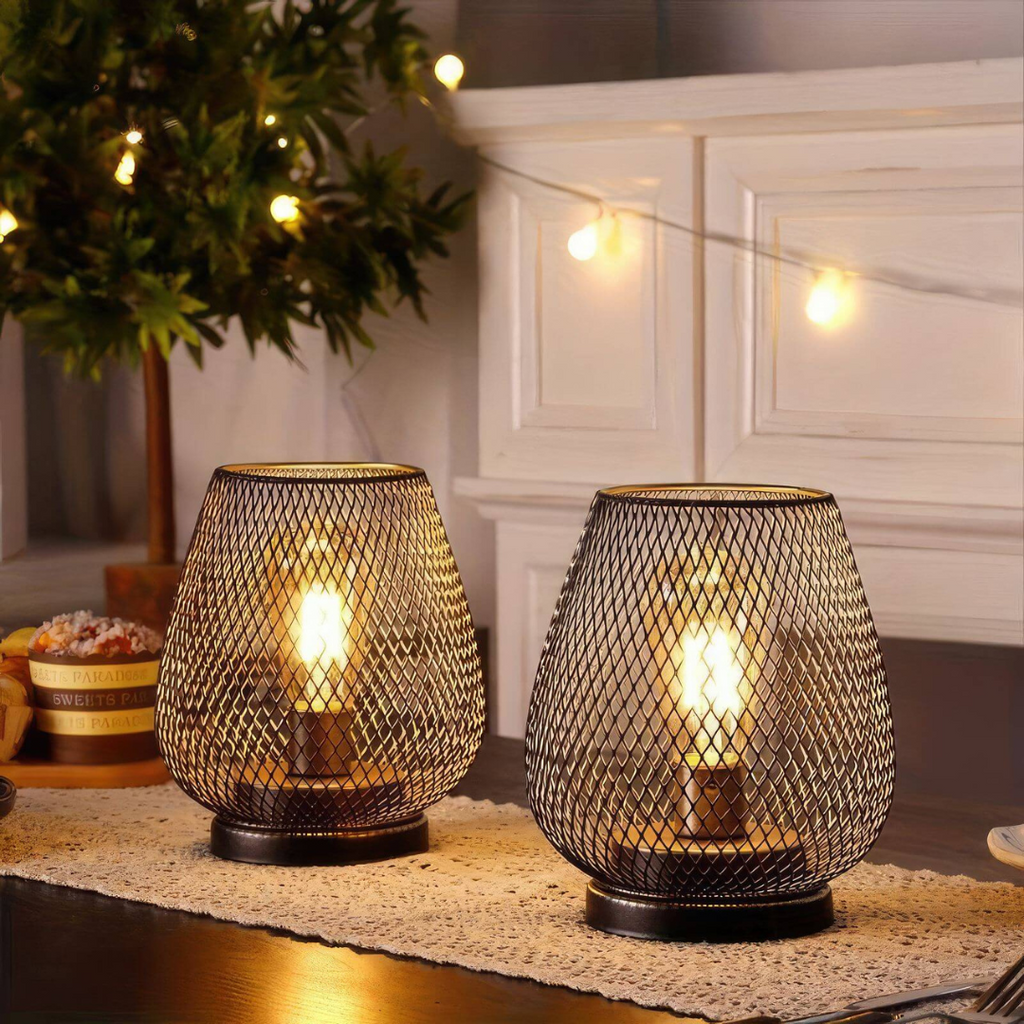 Wireless Rechargeable Metal Mesh Table Lamp Warm White LED — product view 1
