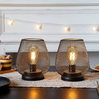 Wireless Rechargeable Metal Mesh Table Lamp Warm White LED — product view 6