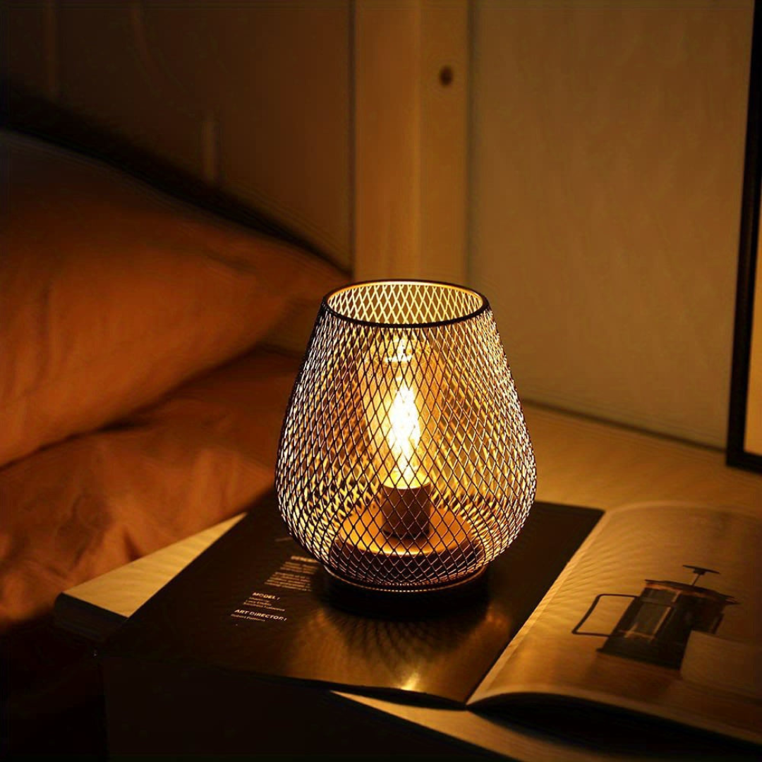 Wireless Rechargeable Metal Mesh Table Lamp Warm White LED — product view 8