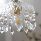 Vintage Copper Crystal Floral Pendant Light — product view 5