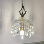 Vintage Copper Crystal Floral Pendant Light — product view 9