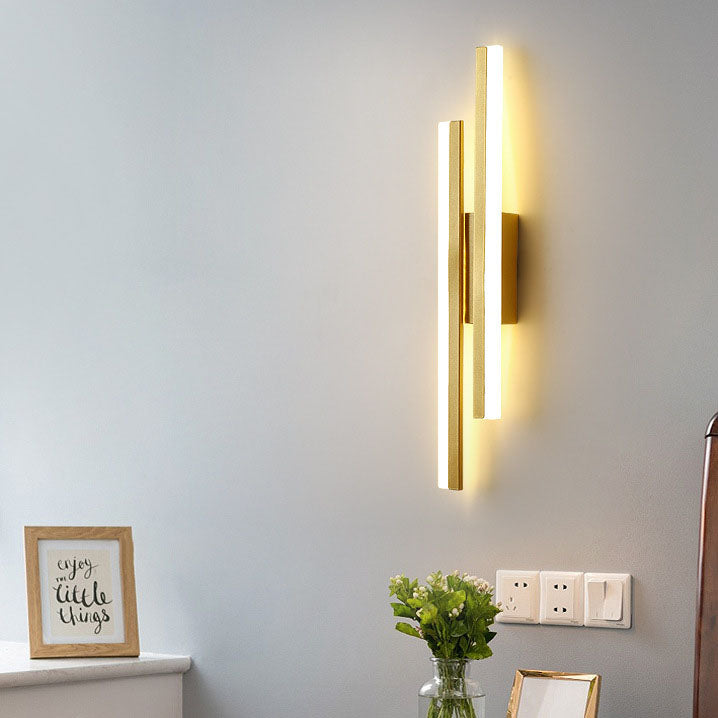Modern Linear LED Wall Light – 2 Light Sconce — product view 2