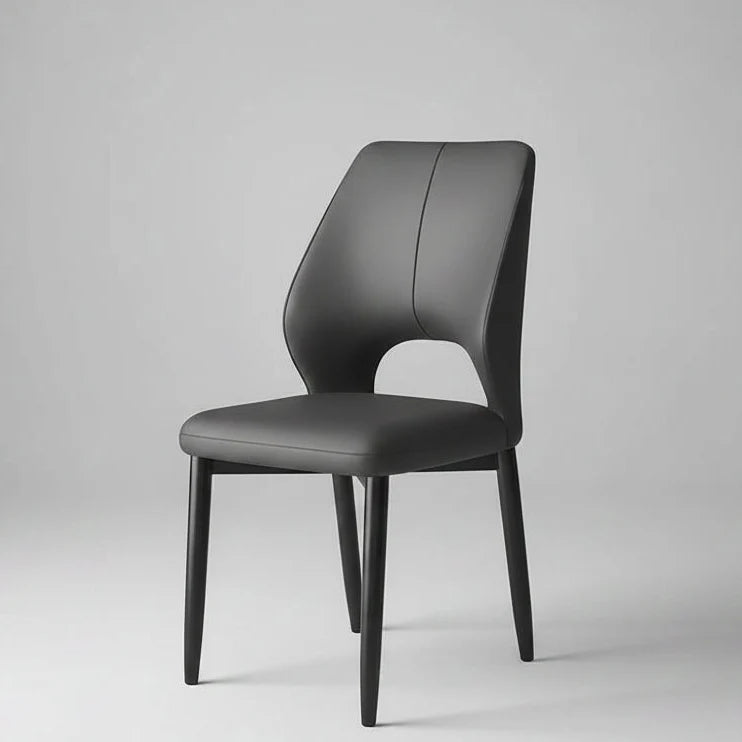 Modern Leather Dining Chair with Backrest — product view 11