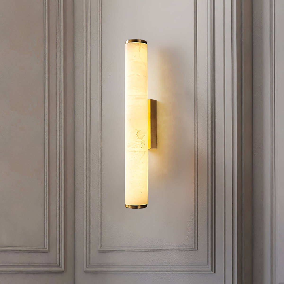 LED Wall Sconce with Marble Effect Shade — product view 1