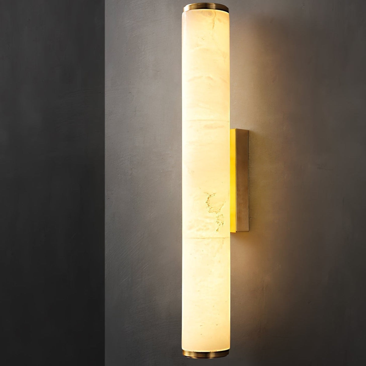 LED Wall Sconce with Marble Effect Shade — product view 3