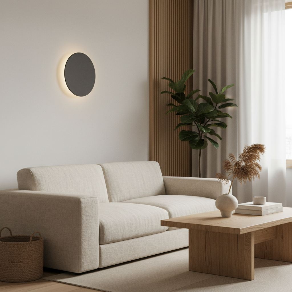 Modern Round LED Wall Light with Soft Backlight — product view 9
