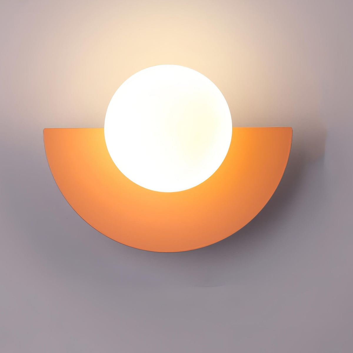 Modern Semicircle Wall Light with Round Glass Shade — product view 4