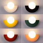 Modern Semicircle Wall Light with Round Glass Shade — product view 8