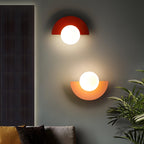 Modern Semicircle Wall Light with Round Glass Shade — product view 11