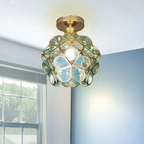 Flush Mount Ceiling Light Glass Flower Decorative LED Fixture — product view 6