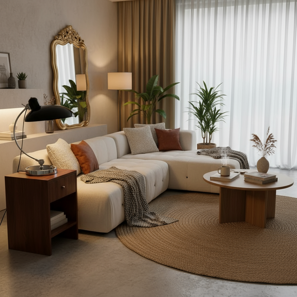 Modern Table Lamp Curved Chrome Metal Bedside Bauhaus Design — product view 3