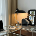 Modern Table Lamp Curved Chrome Metal Bedside Bauhaus Design — product view 5