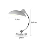 Modern Table Lamp Curved Chrome Metal Bedside Bauhaus Design — product view 8