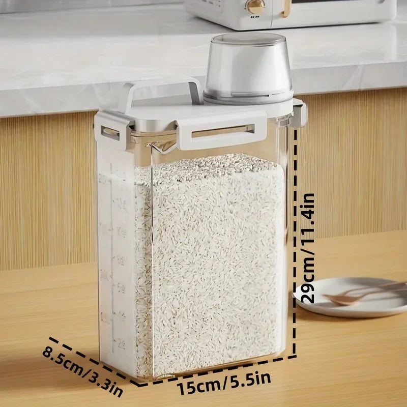 Airtight Food Storage Container 2.5L Rice Cereal Flour Dispenser Measuring Cup — product view 4