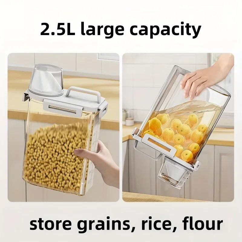 Airtight Food Storage Container 2.5L Rice Cereal Flour Dispenser Measuring Cup — product view 5