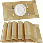 Washable Placemats Heat Resistant Non-Slip Woven Vinyl Dining Table Mats — product view 1