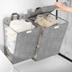 Wall Mounted Laundry Hamper Foldable Adhesive Clothes Basket — product view 1