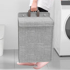 Wall Mounted Laundry Hamper Foldable Adhesive Clothes Basket — product view 4