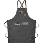 Canvas Apron Unisex Chef Kitchen Workwear Pockets Adjustable Fit — product view 1