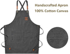 Canvas Apron Unisex Chef Kitchen Workwear Pockets Adjustable Fit — product view 2