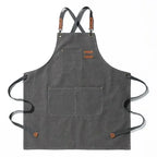 Canvas Apron Unisex Chef Kitchen Workwear Pockets Adjustable Fit — product view 7