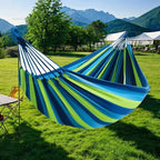 Double Hammock Striped Cotton Canvas Outdoor Camping Swing Bed — product view 1
