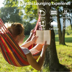 Double Hammock Striped Cotton Canvas Outdoor Camping Swing Bed — product view 3