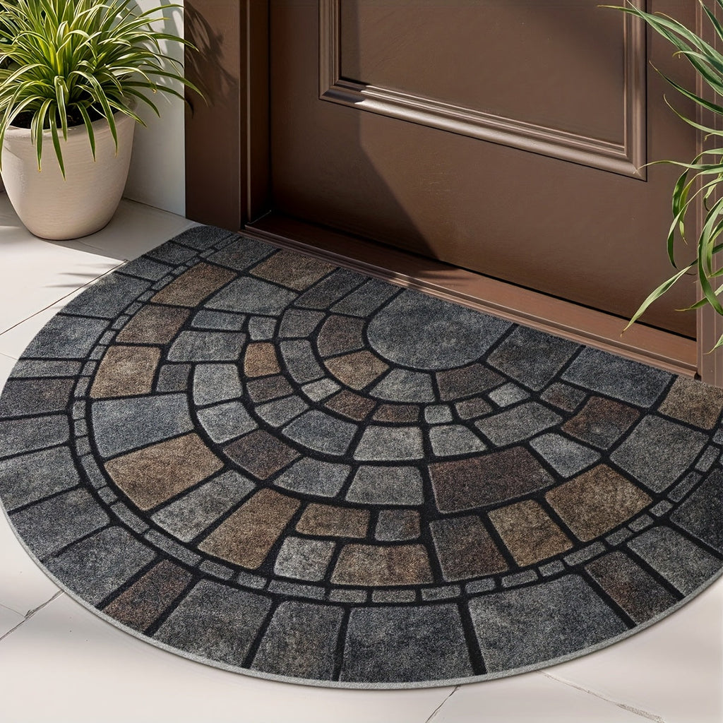 Half-Circle Mosaic Door Mat | Indoor & Outdoor Use — product view 1