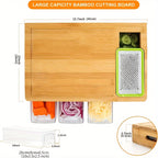 Bamboo Cutting Board Storage Trays Graters Kitchen Prep Station — product view 5