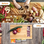 Bamboo Cutting Board Storage Trays Graters Kitchen Prep Station — product view 6