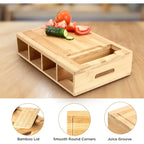 Bamboo Cutting Board Storage Trays Graters Kitchen Prep Station — product view 7