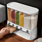 Airtight Grain Storage Container Multi Compartment Pantry Organizer Dry Food Dispenser — product view 2